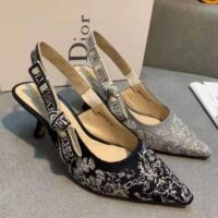 Dior Women Shoes J’Adior Slingback Pump Deep Blue Toile De Jouy Reverse Embroidered Cotton