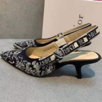 Dior Women Shoes J’Adior Slingback Pump Deep Blue Toile De Jouy Reverse Embroidered Cotton