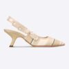 Dior Women Shoes J'Adior Slingback Pump Two-Tone Embroidered Cotton Ribbon Flat Bow