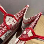 Dior Women Small Dior Book Tote Bag Red White D-Royaume D'Amour Embroidery - Bild 9