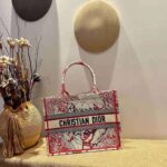 Dior Women Small Dior Book Tote Bag Red White D-Royaume D'Amour Embroidery - Bild 4