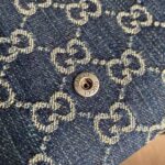 Gucci GG Unisex Dionysus Mini Chain Bag Dark Blue Ivory Eco Washed Organic GG Jacquard Denim - Imagen 9