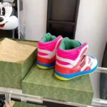 Gucci GG Unisex Gucci Basket Sneaker Blue and Grey Mesh Rubber Interlocking G Patch - Bild 6