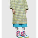 Gucci GG Unisex Gucci Basket Sneaker Blue and Grey Mesh Rubber Interlocking G Patch - Bild 11