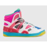 Gucci GG Unisex Gucci Basket Sneaker Blå och Grå Mesh Gummi Sammankopplande G-lapp