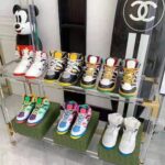 Gucci GG Unisex Gucci Basket Sneaker Blue and Grey Mesh Rubber Interlocking G Patch - Bild 8