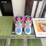 Gucci GG Unisex Gucci Basket Sneaker Blue and Grey Mesh Rubber Interlocking G Patch - Bild 3