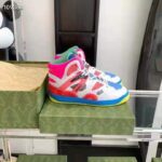 Gucci GG Unisex Gucci Basket Sneaker Blue and Grey Mesh Rubber Interlocking G Patch - Bild 2