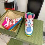 Gucci GG Unisex Gucci Basket Sneaker Blue and Grey Mesh Rubber Interlocking G Patch - Bild 5