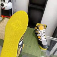 Gucci GG Unisex Gucci Basket Sneaker Grey Mesh Rubber Interlocking G Patch Reflective Trim