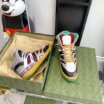 Gucci GG Unisex Gucci Basket Sneaker Red Mesh Rubber Interlocking G Patch Reflective Trim – Image 4