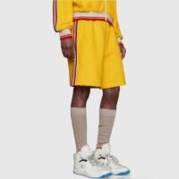 Gucci GG Unisex Gucci Basket Sneaker White Demetra Rubber Interlocking G Patch