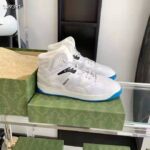 Gucci GG Unisex Gucci Basket Sneaker White Demetra Rubber Interlocking G Patch - Image 2