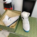 Gucci GG Unisex Gucci Basket Sneaker White Demetra Rubber Interlocking G Patch - Image 5