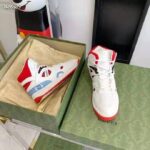 Gucci GG Unisex Gucci Basket Sneaker White and Red Mesh Rubber Interlocking G Patch – Image 6