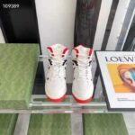 Gucci GG Unisex Gucci Basket Sneaker White and Red Mesh Rubber Interlocking G Patch – Image 3