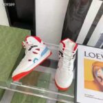 Gucci GG Unisex Gucci Basket Sneaker White and Red Mesh Rubber Interlocking G Patch – Image 4