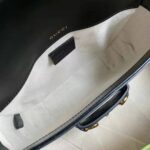 Gucci GG Unisex Gucci Horsebit 1955 Mini Bag Black Leather Green and Red Web - immagine 10