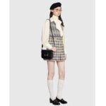 Gucci GG Unisex Gucci Horsebit 1955 Mini Bag Black Leather Green and Red Web - immagine 13