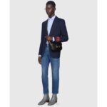 Gucci GG Unisex Gucci Horsebit 1955 Mini Bag Black Leather Green and Red Web - immagine 12