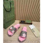 Gucci GG Women Gucci Les Pommes Sandal Beige and Ebony GG Supreme Canvas - Image 4