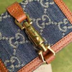 Gucci GG Unisex Jackie 1961 Card Case Wallet Dark Blue Ivory Eco Washed Organic GG Jacquard Denim - Image 6
