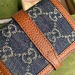 Gucci GG Unisex Jackie 1961 Card Case Wallet Dark Blue Ivory Eco Washed Organic GG Jacquard Denim - Image 7
