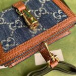 Gucci GG Unisex Jackie 1961 Card Case Wallet Dark Blue Ivory Eco Washed Organic GG Jacquard Denim - Image 8