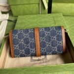 Gucci GG Unisex Jackie 1961 Chain Wallet Dark Blue Ivory Eco Washed Organic GG Jacquard Denim – Bild 3