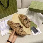 Gucci GG Unisex Slide Sandal with Straps Beige and Ebony Original GG Canvas - Imagen 8