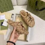 Gucci GG Unisex Slide Sandal with Straps Beige and Ebony Original GG Canvas - Imagen 2