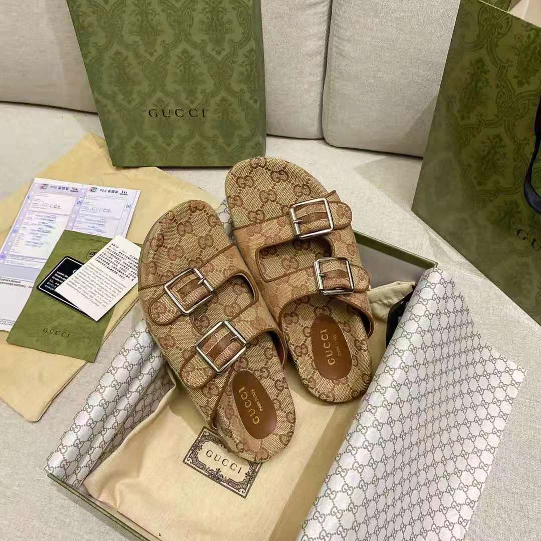 gucci gg guccissima leather slides