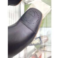 Gucci GG Women Ankle Boot with Interlocking G Black Leather 9 cm Heelerlocking G Black Leather 9 cm Heel (3)