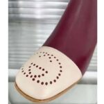 Gucci GG Women Ankle Boot with Interlocking G Maroon Leather 9 cm Heel - immagine 4