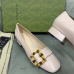 Gucci GG Women Ballet Flat with Bamboo Buckle White Leather - Image 17