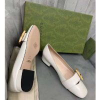 Gucci GG Women Ballet Flat with Bamboo Buckle White Leather