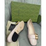 Gucci GG Women Ballet Flat with Bamboo Buckle White Leather - Image 13