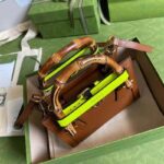 Gucci GG Women Gucci Diana Mini Tote Bag Double G Brown Leather - Image 6