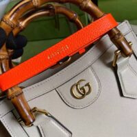 Gucci GG Women Gucci Diana Mini Tote Bag Double G White Leather