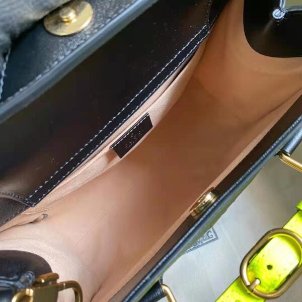 Gucci GG Women Gucci Diana Small Tote Bag Double G Black Leather (7)
