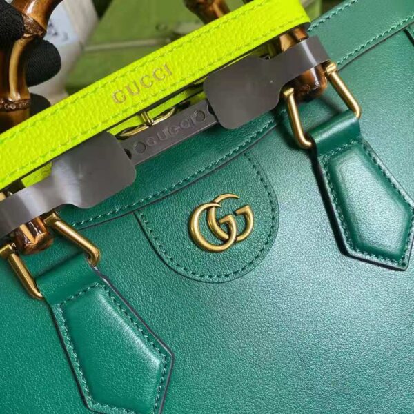 Gucci GG Women Gucci Diana Small Tote Bag Double G Emerald Leather (5)