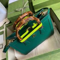 Gucci GG Women Gucci Diana Small Tote Bag Double G Emerald Leather