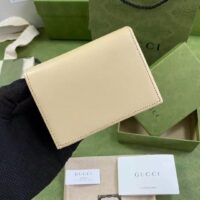 Gucci GG Women Gucci Horsebit 1955 Card Case Wallet Beige Leather