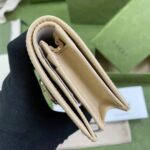 Gucci GG Women Gucci Horsebit 1955 Card Case Wallet Beige Leather - Imagen 4