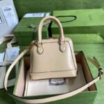 Gucci GG Women Gucci Horsebit 1955 Mini Top Handle Bag Beige Leather - Image 3