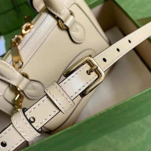Gucci GG Women Gucci Horsebit 1955 Mini Top Handle Bag Beige Leather (5)