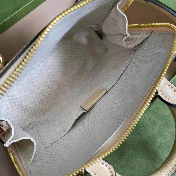 Gucci GG Women Gucci Horsebit 1955 Mini Top Handle Bag Beige Leather (8)
