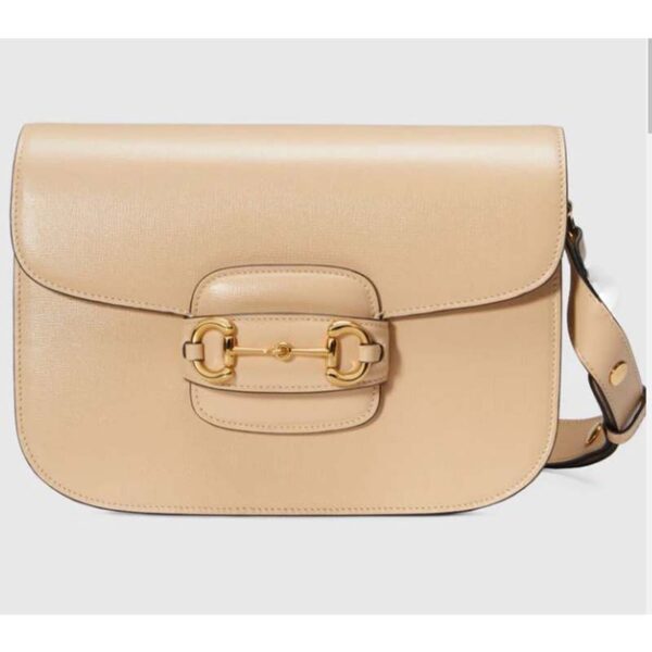 Gucci GG Women Gucci Horsebit 1955 Shoulder Bag Beige Leather