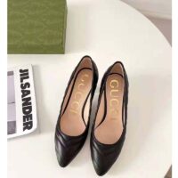 Gucci GG Women Matelassé Pump Black Matelassé Chevron Leather 10 cm Heel