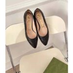 Gucci GG Women Matelassé Pump Black Matelassé Chevron Leather 10 cm Heel - Bild 5